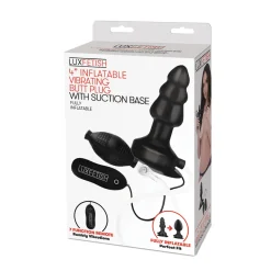 4” Inflatable Vibrating Butt Plug with Suction Base