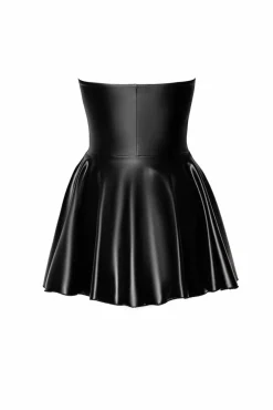 Ausgestelltes Wetlook Kleid Mini