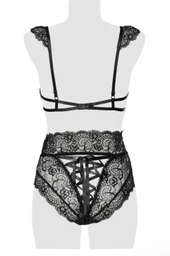 BH-Set aus feinster Spitze 2tlg. schwarz 15300