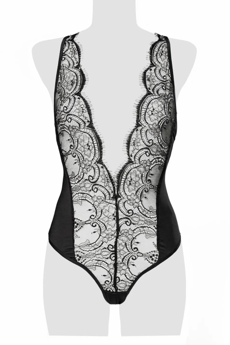 Body aus zarter Spitze schwarz 15305