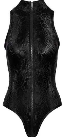 Body in Schlangenhaut-Optik mit Reißverschluss Clubwear Dessous