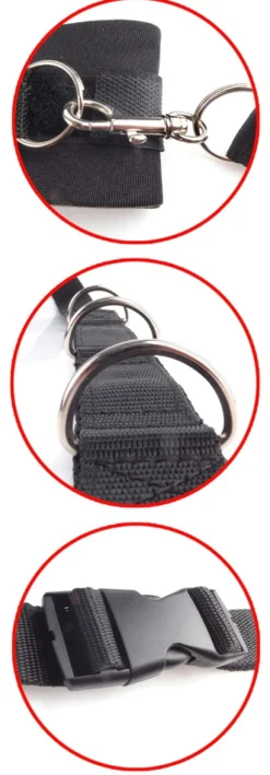 Bondage Bettfessel Set schwarz