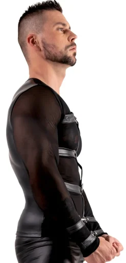 Bondage Langarm-Shirt schwarz