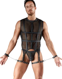 Bondage Set mit Harness und Jockstrap aus dehnbarem Material