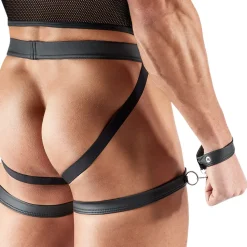 Bondage Set mit Harness und Jockstrap aus dehnbarem Material