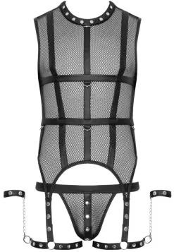 Bondage Set mit Harness und Jockstrap aus dehnbarem Material