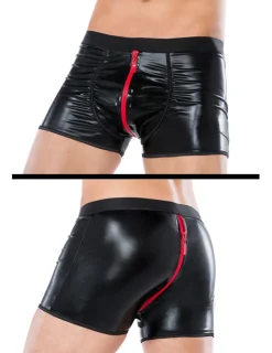 Boxershort Wetlook Reißverschluss schwarz