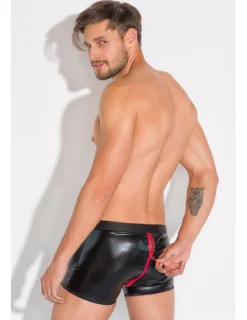 Boxershort Wetlook Reißverschluss schwarz