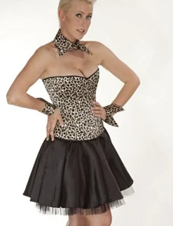 Brust-Korsett Satin leopard