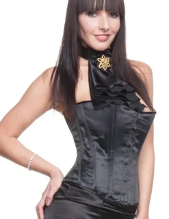 Brust-Korsett Satin schwarz