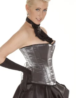Brust-Korsett Satin silber