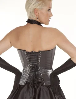 Brust-Korsett Satin silber