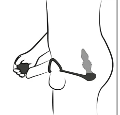Butt Plug with Cock and Ball Rings mit Fernbedienung