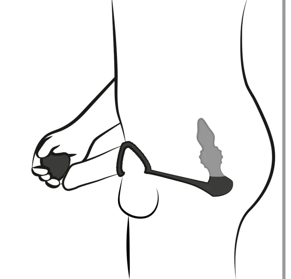 Butt Plug with Cock and Ball Rings mit Fernbedienung