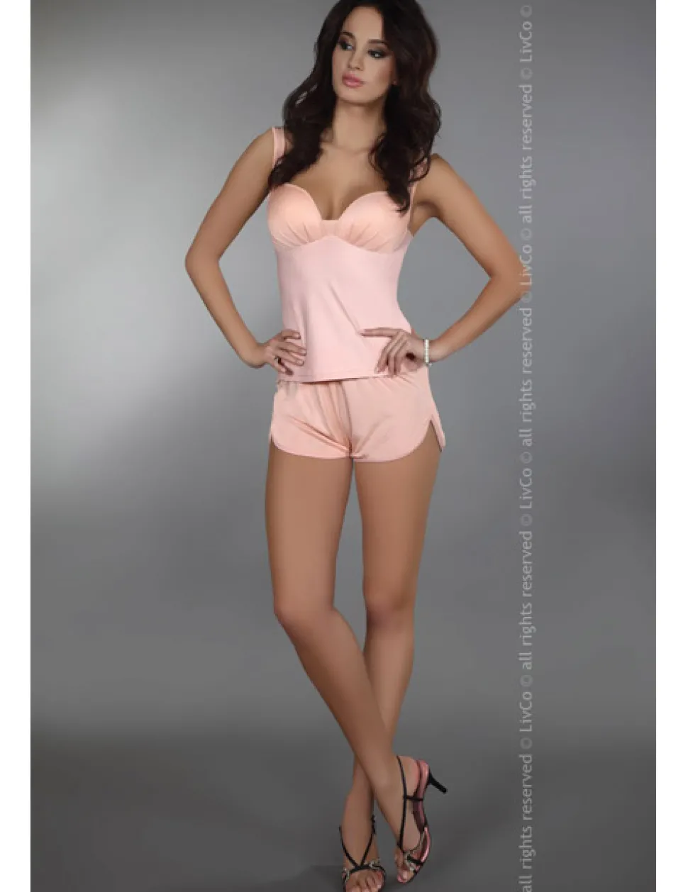 Candence Negligeé & Shorts LC 90039 rosa