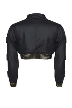 Cashbaby kurze Damenjacke im edlem Wetlook mit Reißverschluss