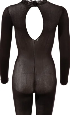 Catsuit Langarm Ouvert schwarz
