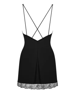 Chemise mit Spitze in schwarz mit schönem Rücken