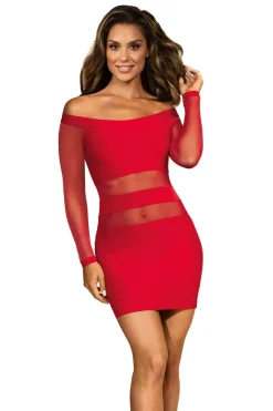 Club langärmliges Kleidchen V-9299 red