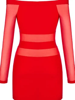 Club langärmliges Kleidchen V-9299 red