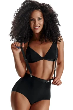 Clubwear Set aus weichem Material mit Gummibändern und Metallclips