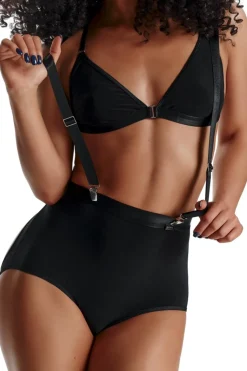 Clubwear Set aus weichem Material mit Gummibändern und Metallclips