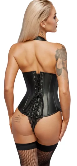 Corsage aus feinem Leder mit Schnürrung