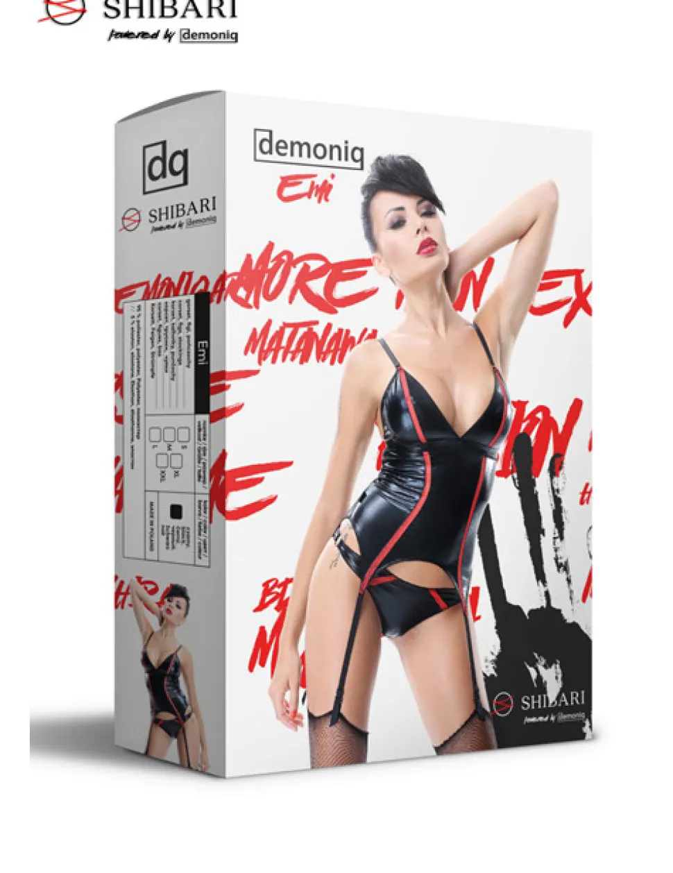 Corsage Emi schwarz/rot