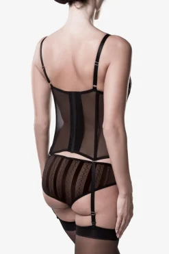 Corsage mit Schnürung aus feinem Material