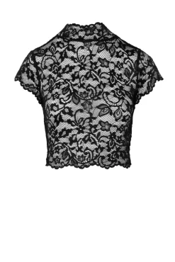 Crop Top aus Spitze mit Rückenschlitz