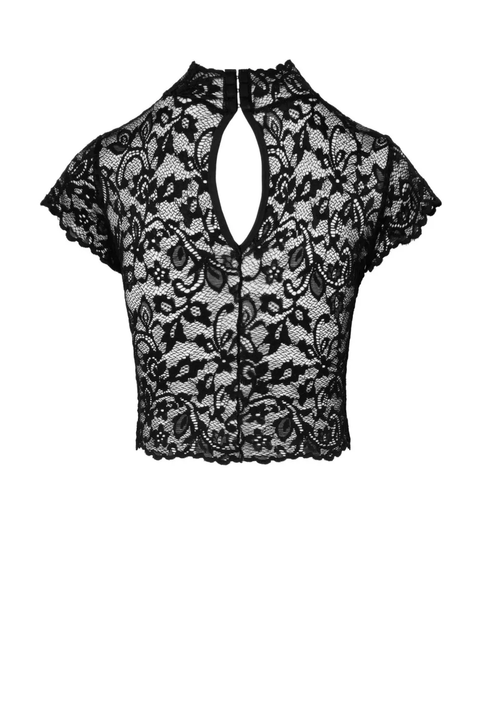 Crop Top aus Spitze mit Rückenschlitz