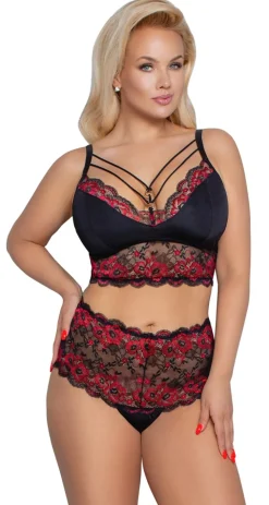 Dessous Set schwarz-rot