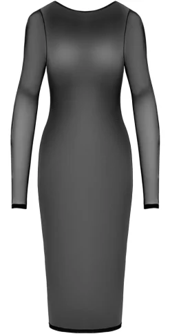 Durchsichtiges Midikleid mit Kettendetails