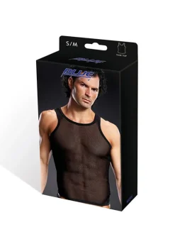 Durchsichtiges Tank Top in schwarz aus Micro-Mesh-Material