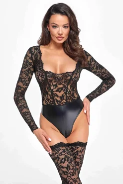 Edler Body aus Spitze mit Wetlook