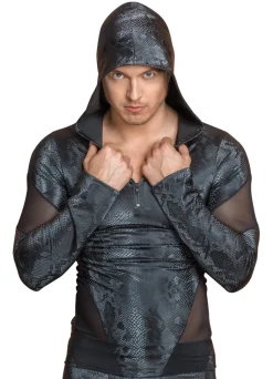 Elastisches Shirt mit Reißverschluss und Kapuze