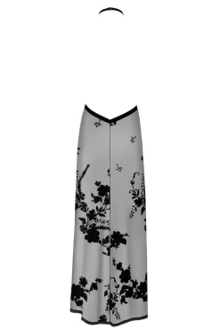 Elegantes Maxikleid aus Netzstoff mit Samtdruck