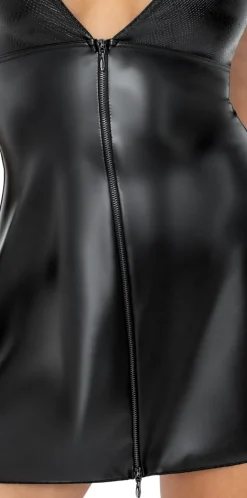 Exklusives Minikleid aus edlem Material in Schlangenhaut-Optik mit Reißverschluss