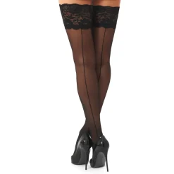 Halterlose Feinstrümpfe mit Spitzenrand Strümpfe transparent