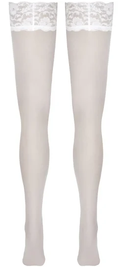 Halterlose Strümpfe in Weiß