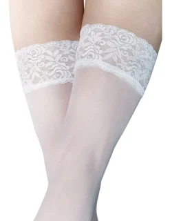 halterlose Strümpfe Lisa weiß