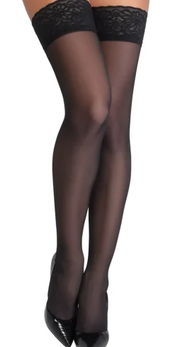 Halterlose Strümpfe mit schöner Naht