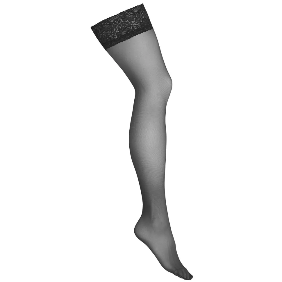 Halterlose Strümpfe mit Spitzenrand Feinstrümpfe selbsttragend