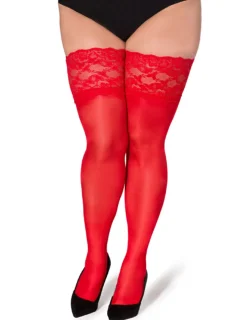 halterlose Strümpfe Paloma XTra Size rot