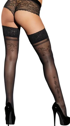 Halterlose Strümpfe schwarz