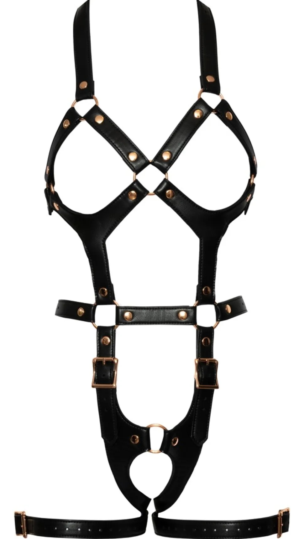 Harness in Lederoptik mit Neckholder