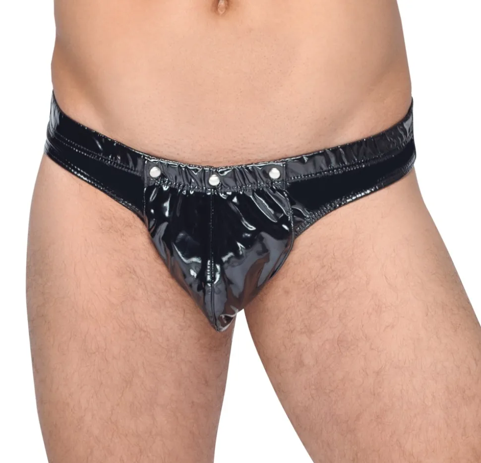 Herren Lack-Slip mit Push-up Funktion und aufklappbarer Front