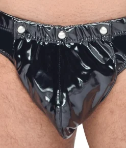 Herren Lack-Slip mit Push-up Funktion und aufklappbarer Front