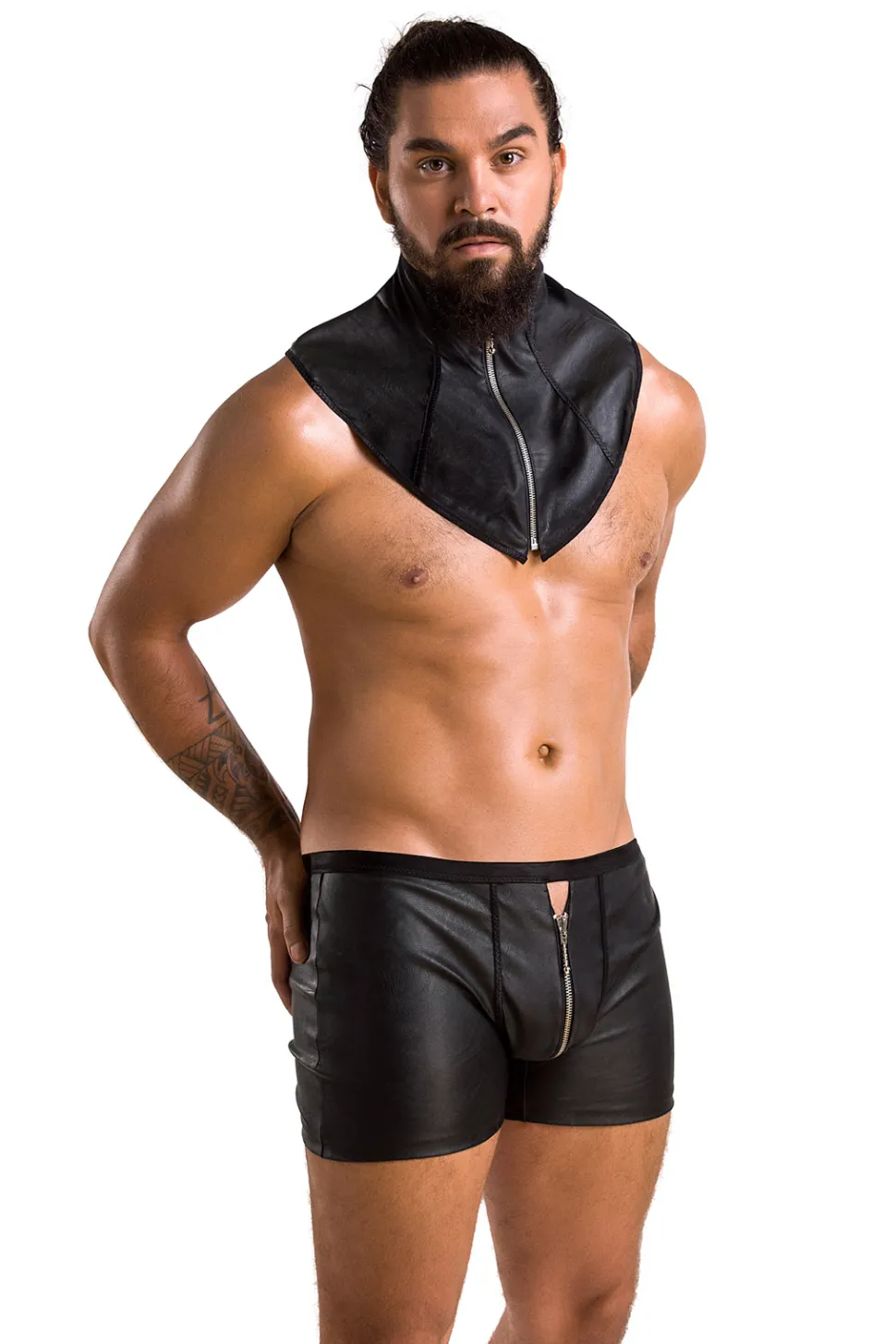 Herren Mattlook Set mit Panty und Kragen