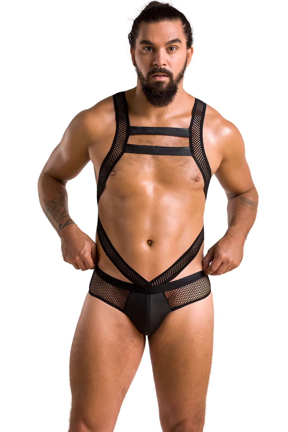 Herren Netz-Body mit Riemen